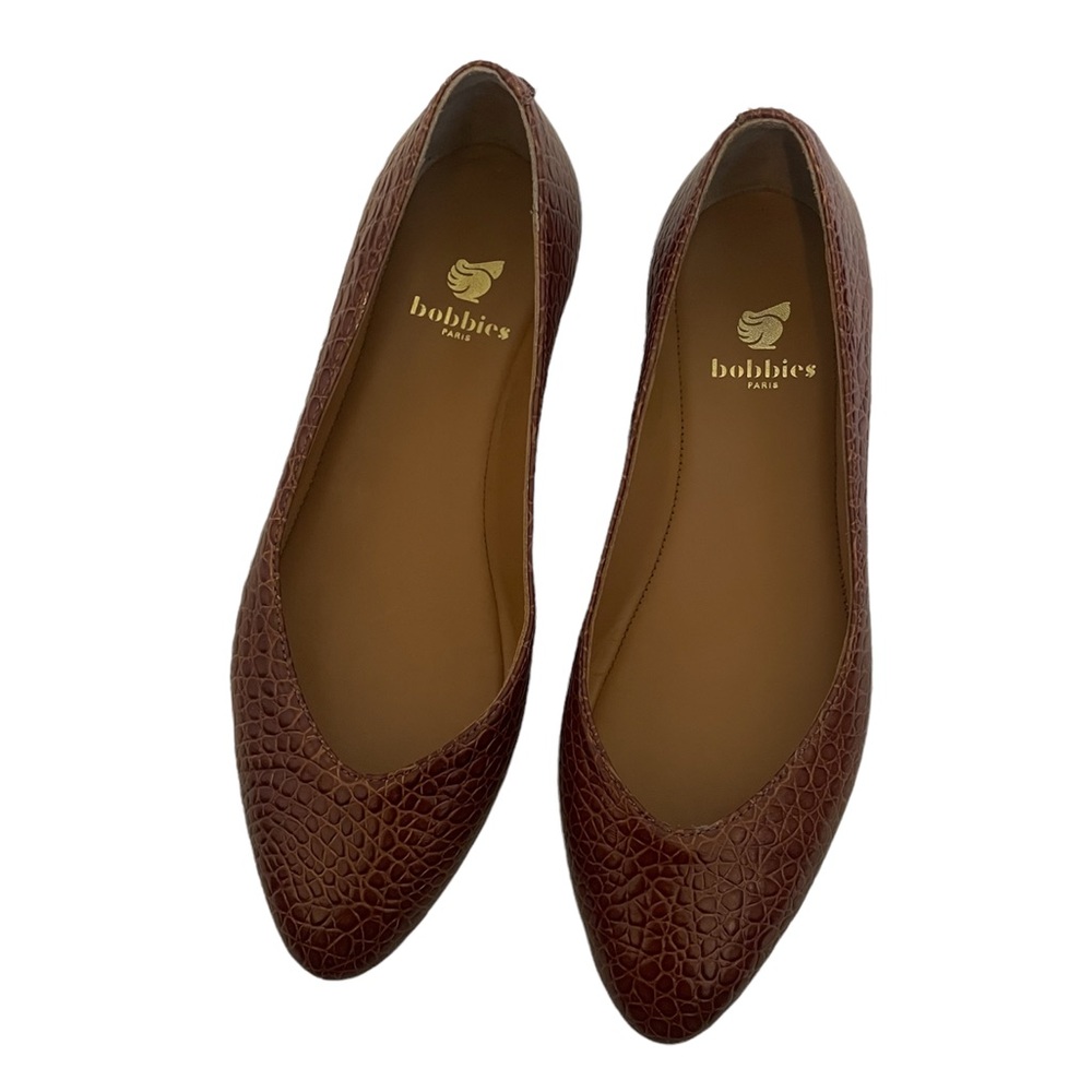 Bobbies Paris brown handmade in Portugal loafers flats